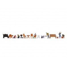 HO Scale Themed Figures Set "In the Garden" (6 figures w/acc)