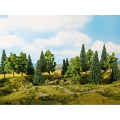 HO,TT Scale Mixed Forest (16pcs, 100-140mm high)