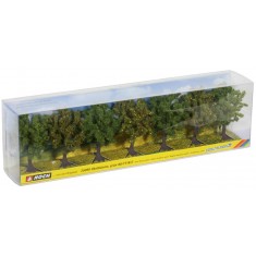 HO,TT,N,Z Scale Fruit Trees (green, 7pcs, approx. 80mm high)