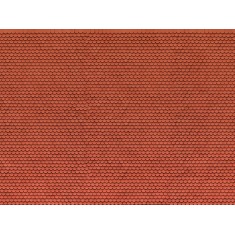 HO Scale Plain Tile Red (3D Cardboard Sheet, 250 x 125mm)