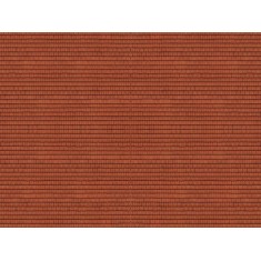 N Scale "Roof Tile" Red (3D Cardboard Sheet, 250 x 125mm)