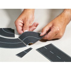 HO Scale Federal Road Curve Asphalt (2pcs, each 8cm wide)