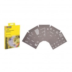 Road/Street Marking Templates/Stencils for 1/87 scale 43x Sign