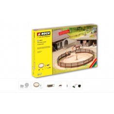 HO Scale Micro-motion Riding Arena with Horseboxes