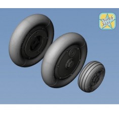 1/24 Bf-109 G-6 Wheels Set (Main Disk Type 2 without Ribs)