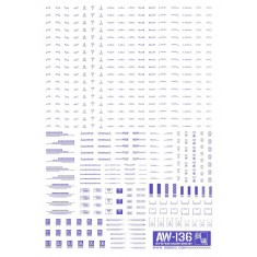 1/144 & 1/100 Detail-Up Decal Blue for Gunpla