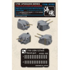 1/700 WWII USN 5" 38 Caliber Mk38 Twin Mount (w/Blastbags) for DD & Atlanta Class CL
