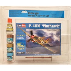 Activity Set - HobbyBoss 1/72 P-40M Kittyhawk with GSI Cement and Paints