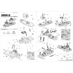 1/700 Rowangarth & Bruiser Tug Boat (7 Resin Parts + 2 PE + 2 Water to Sticks)