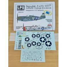 1/72 Malcolm Hood Thunderbolts P-47D Markings & Stencils Decals for Tamiya kits