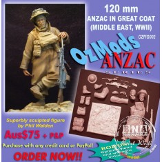 120mm WWII "ANZAC in Great Coat" (Middle East) [ANZAC Series] w/Optional Head & Weapons