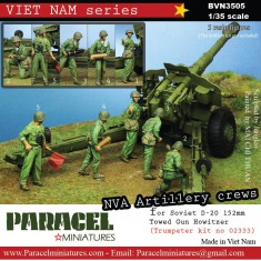 1/35 Soviet D-20 152mm Towed Gun Howitzer NVA Crews (5 figures) for Trumpeter kit #02333