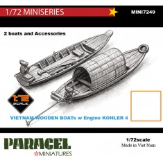 1/72 Vietnam Wooden Boats with Engine KOHLER 4 (2 kits)