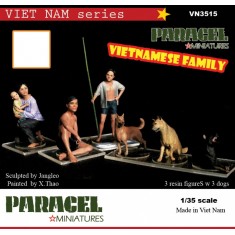 1/35 Vietnam War Vietnamese Family with Dogs