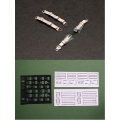 1/32 WWII German Fighter Cockpit Seat Belt Set for 2 Planes (Laser-cut Paper kit)