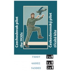 1/144 Czechoslovak Pilot 1930s #3 (2 figures, 3D Printed)