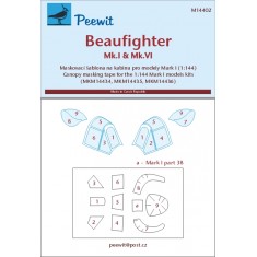 1/144 Beaufighter Mk.I a VI Canopy Masks for Mark I kits