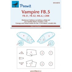 1/144 Vampire FB.5 Canopy Masks for Mark I kits