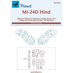 1/144 Mi-24 Hind Canopy Masks for Revell kits