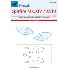 1/144 Spitfire Mk.XIV/XVIII Canopy Masks for Mark I kits
