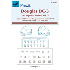 1/144 Dakota DC-3 Canopy Masks for Roden kits