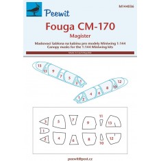 1/144 Fouga CM 170 Magister Canopy Masks for Miniwing kits
