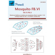 1/144 Mosquito FB. VI Canopy Masks for Mark I kits