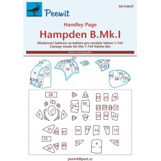 1/144 Hampden B.Mk.I Canopy Masks for Valom kits
