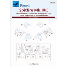 1/48 Spitfire Mk.IX Canopy Masks for Eduard 84136/84137/84138 kits
