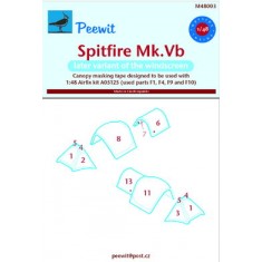1/48 Spitfire Mk.Vb (newer version) Canopy Masks for Airfix #05125 kits