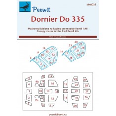 1/48 Dornier Do 335 Canopy Masks for Revell kits