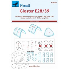 1/48 Gloster E28/39 Pioneer Canopy Masks for Clear Prop kits