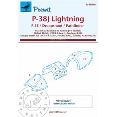 1/48 P-38J Lightning Canopy Masks for Italeri/ Hobby 2000/ Eduard/ Academy kits