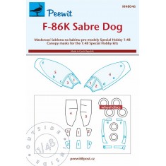 1/48 F-86K Sabre Dog Canopy Masks for Special Hobby kits