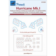 1/72 Hurricane Mk.I Canopy Masks for Airfix kits