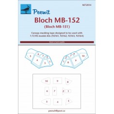 1/72 Bloch MB-152 Canopy Masks for RS kits