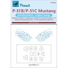 1/72 P-51B/C Mustang - Original Canopy Masks for Kovozavody Prostejov kits