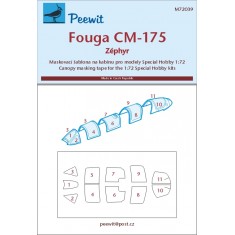 1/72 Fouga CM-175 Zephyr Canopy Masks for Special Hobby kits