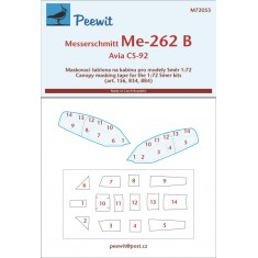 1/72 Messerschmitt Me-262 B Canopy Masks for Smer kits