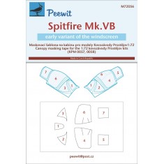 1/72 Spitfire Mk.Vb early Canopy Masks for Kovozavody Prostejov 2016 kits