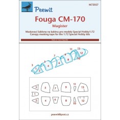1/72 Fouga Magister Canopy Masks for Special Hobby kits