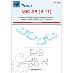 1/72 MiG-29 (9-13) Canopy Masks for Zvezda/Revell kits