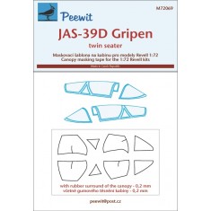 1/72 JAS-39D Gripen Canopy Masks for Revell kits