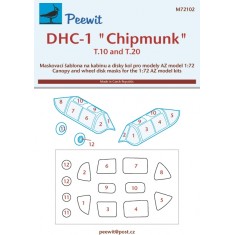 1/72 DHC-1 Chipmunk T-10 and T.20 Canopy Masks for AZ model