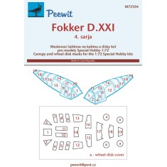 1/72 Fokker D.XXI 4. sarja Canopy Masks for Special Hobby kits
