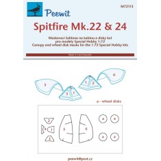 1/72 Spitfire Mk.22 and 24 Canopy Masks for Special Hobby kits