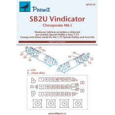 1/72 SB2U Vindicator Canopy Masks for Special Hobby/Azur kits