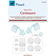 1/72 Fiat G.55 Centauro Canopy Masks for Sword kits