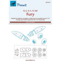 1/72 VF-2, FJ-3, FJ-3M Fury Canopy Masks for Sword kits