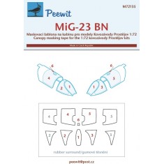 1/72 MiG-23 BN Canopy Masks for Kovozavody Prostejov kits